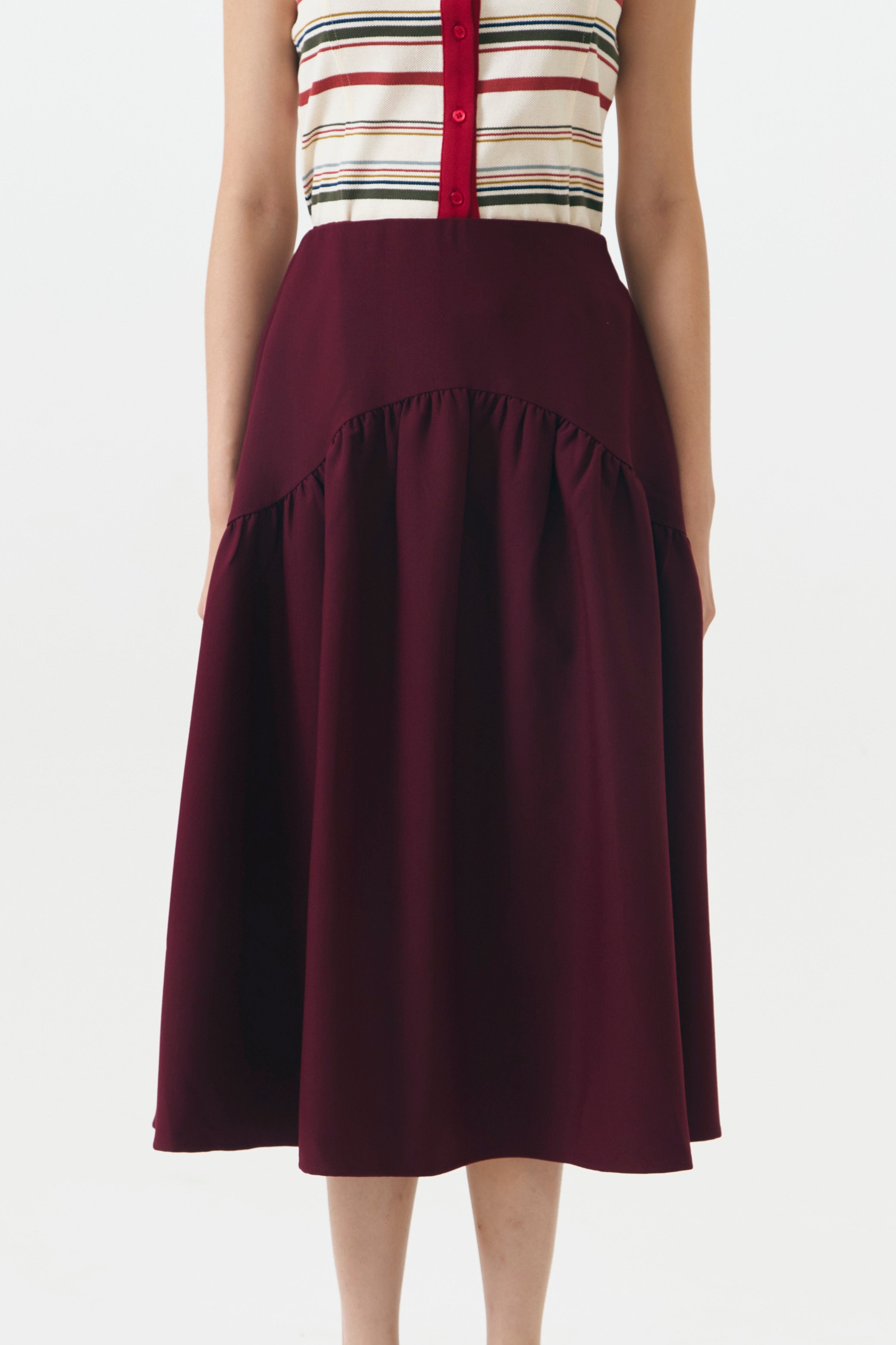 LACQUER SKIRT MAROON