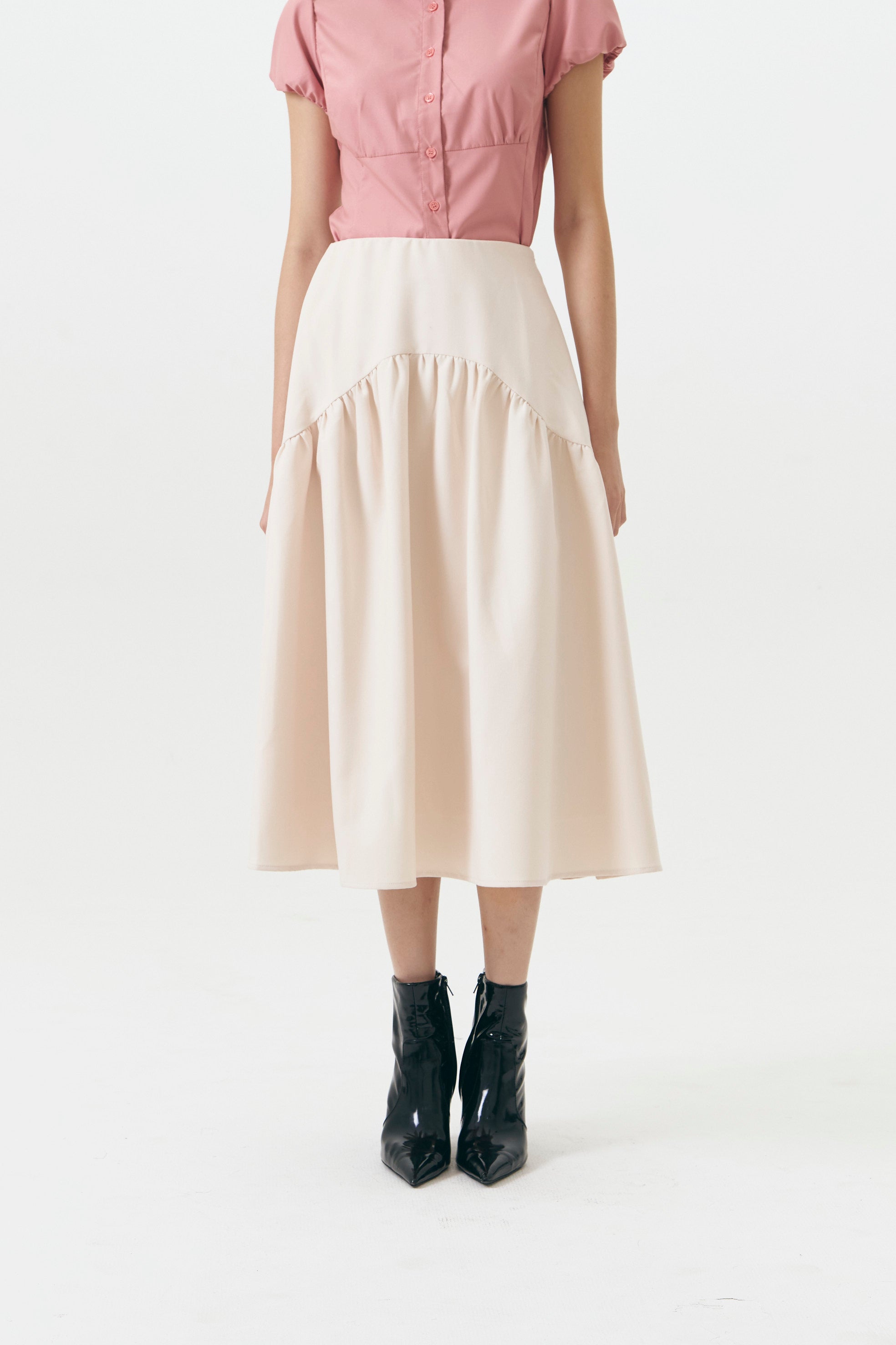 LACQUER SKIRT BEIGE