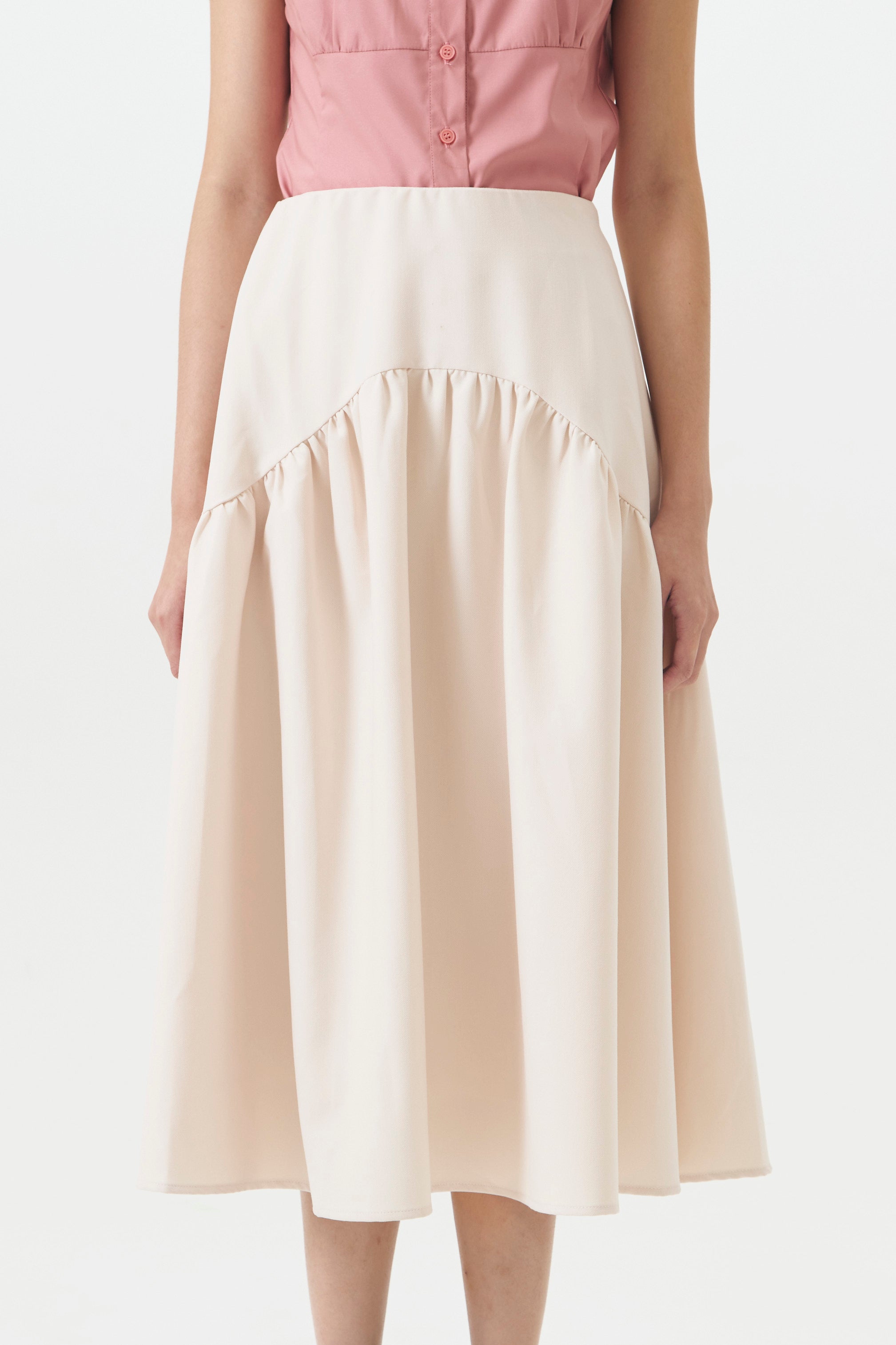 LACQUER SKIRT BEIGE
