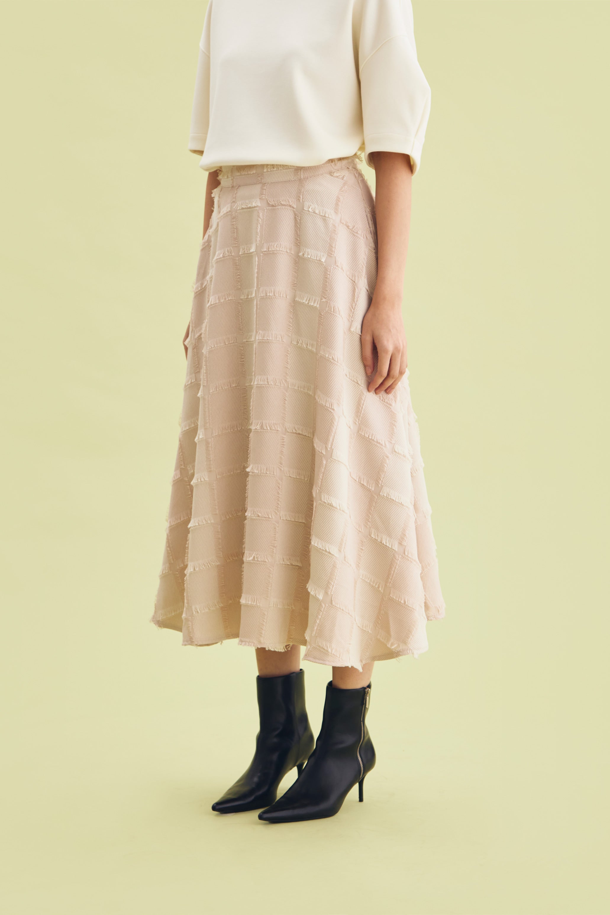 FEATHER SKIRT BEIGE - CALLIE FT. IRANI VIANZA