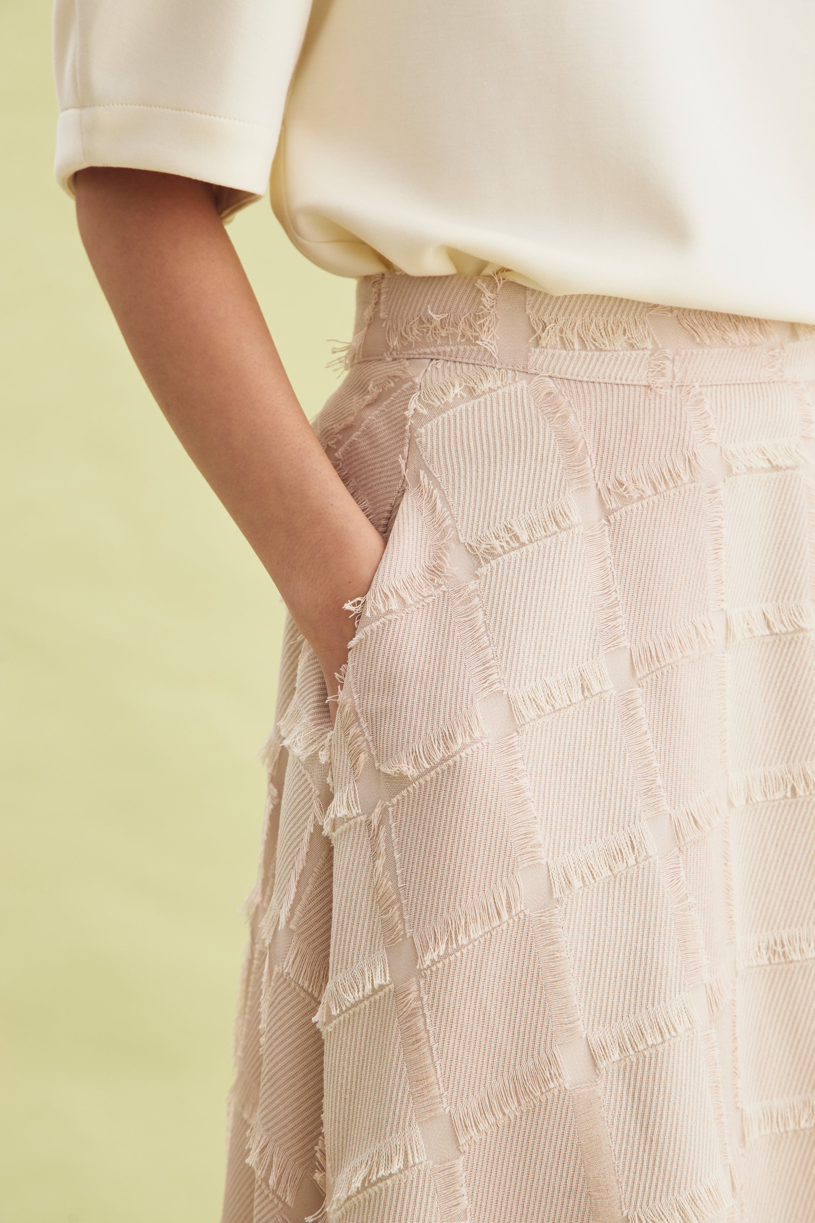 FEATHER SKIRT BEIGE - CALLIE FT. IRANI VIANZA