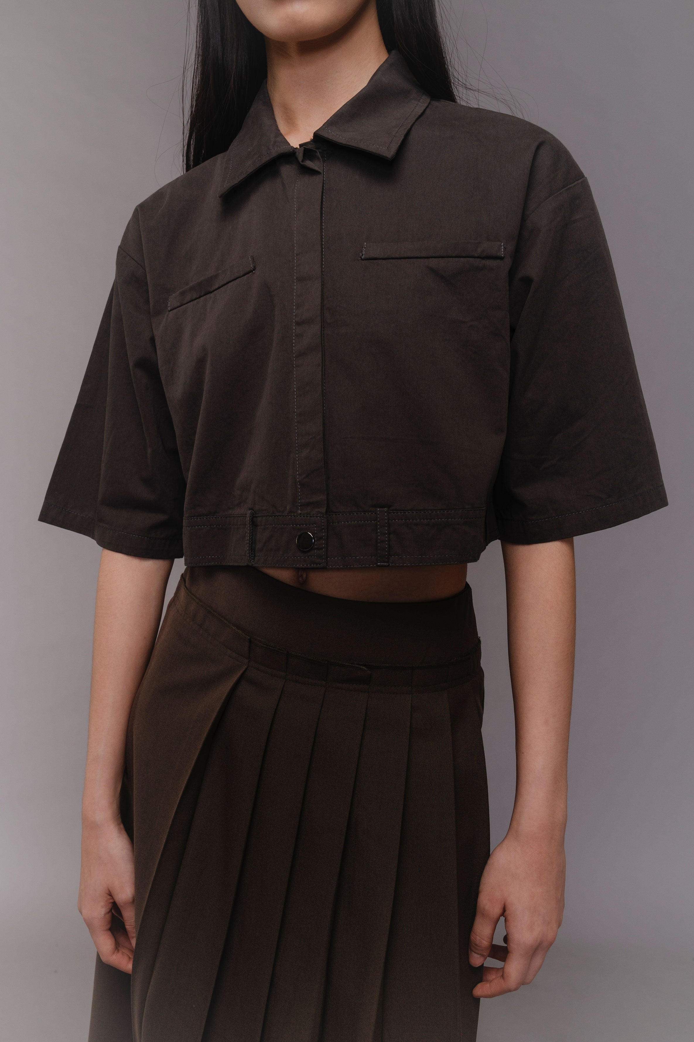 LASSIE TOP DARK GREY