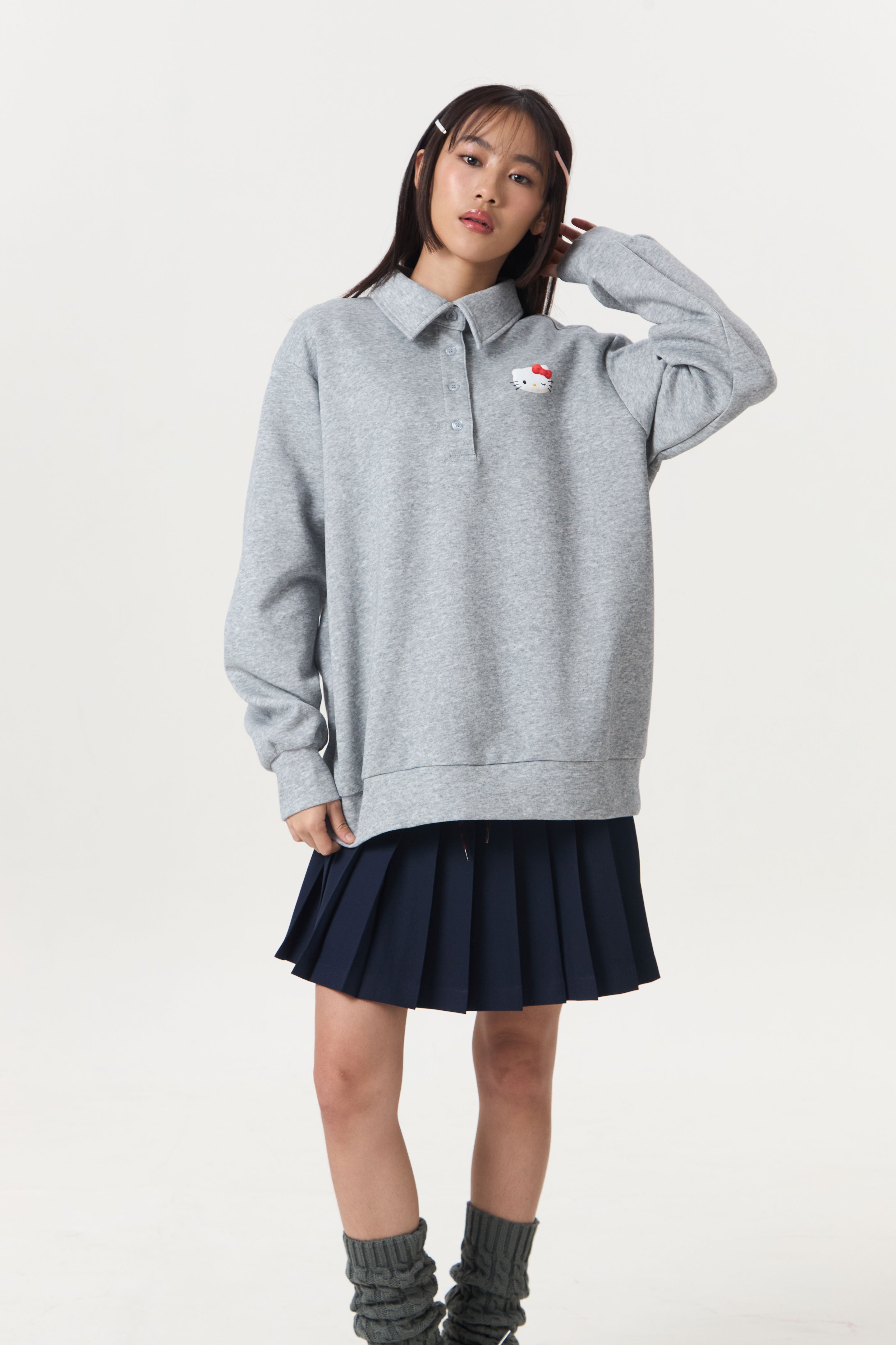 FUZZY TOP GREY - CALLIE X HELLO KITTY