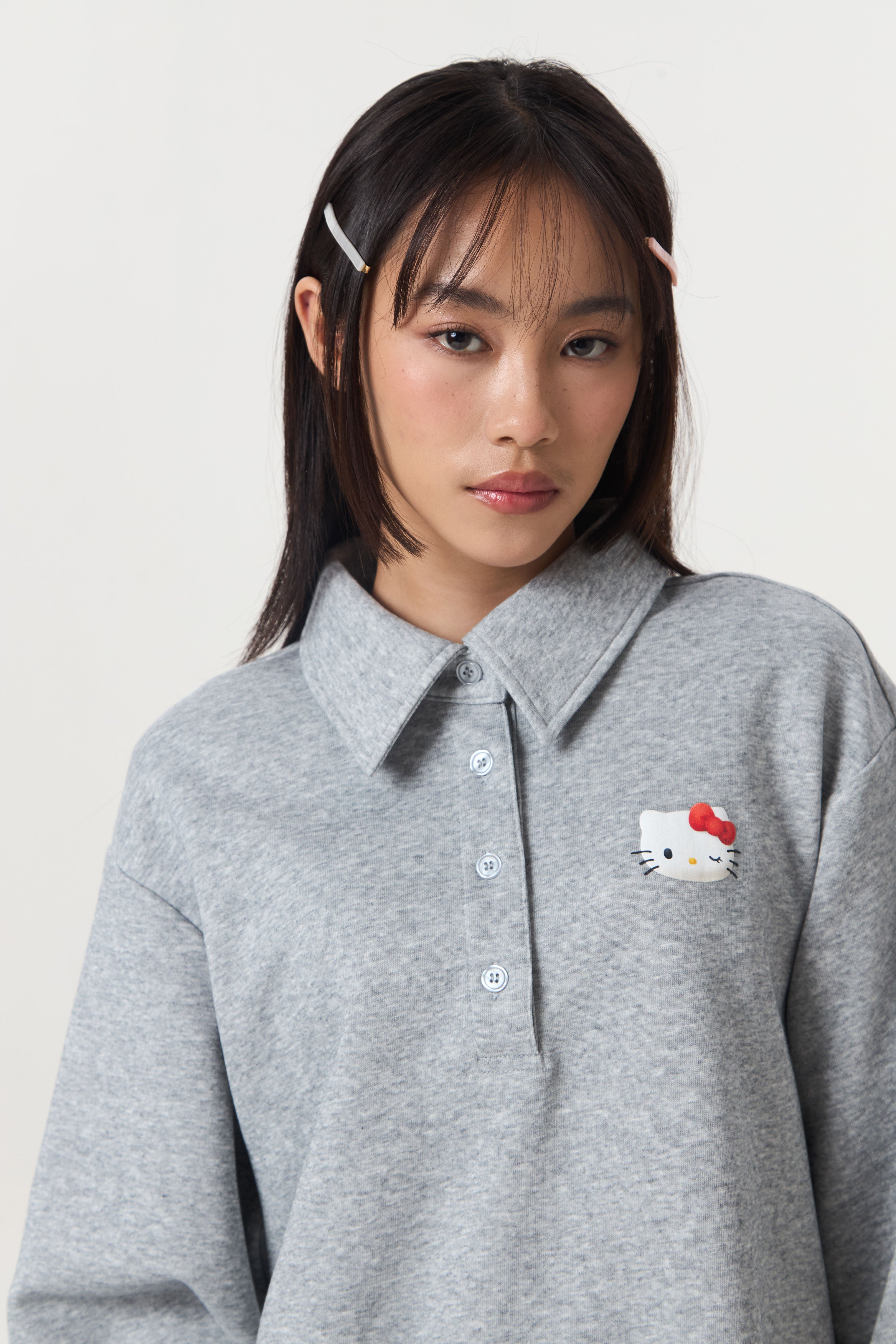 FUZZY TOP GREY - CALLIE X HELLO KITTY