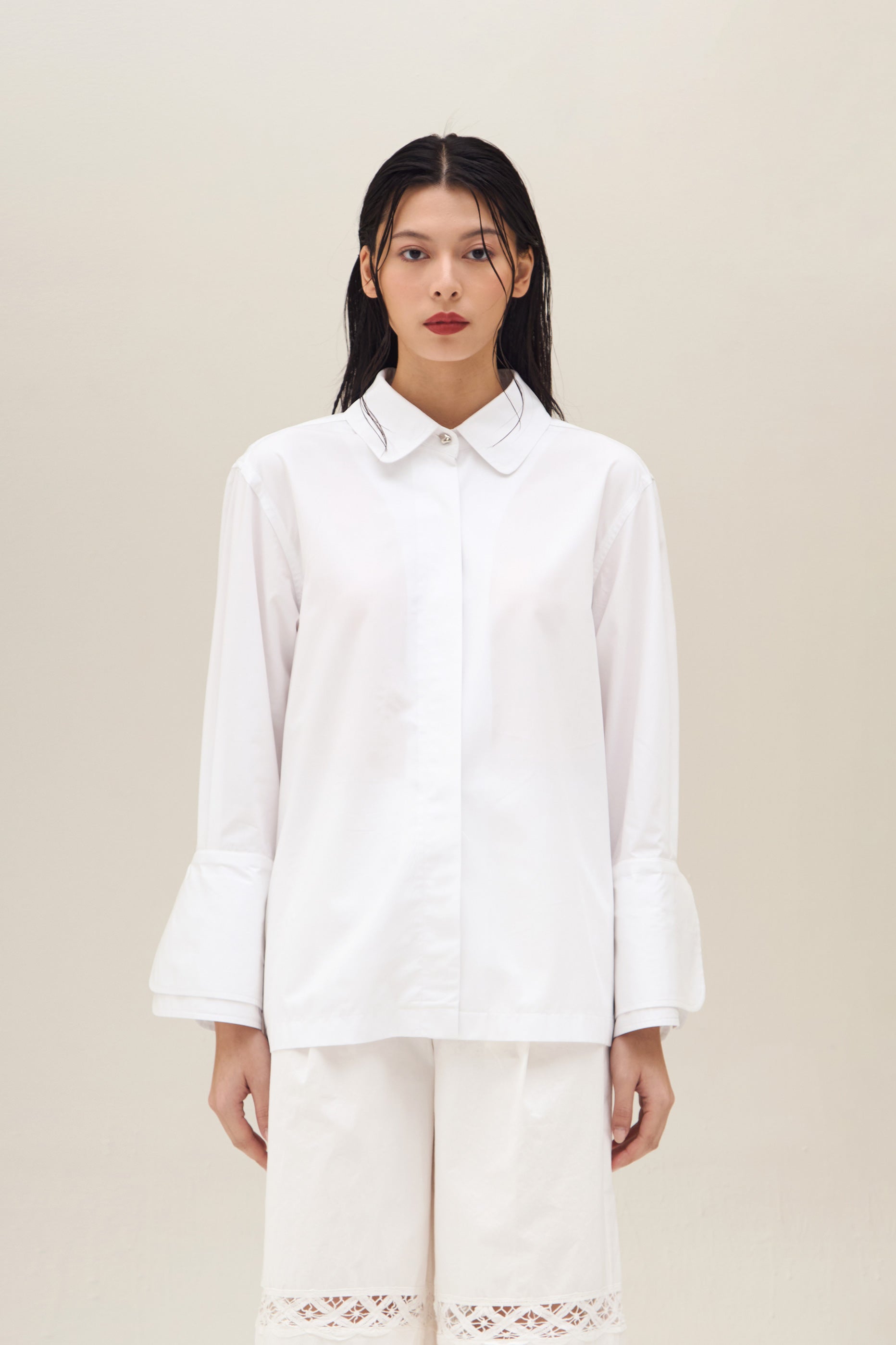 NYXIRA BALOON SHIRT WHITE