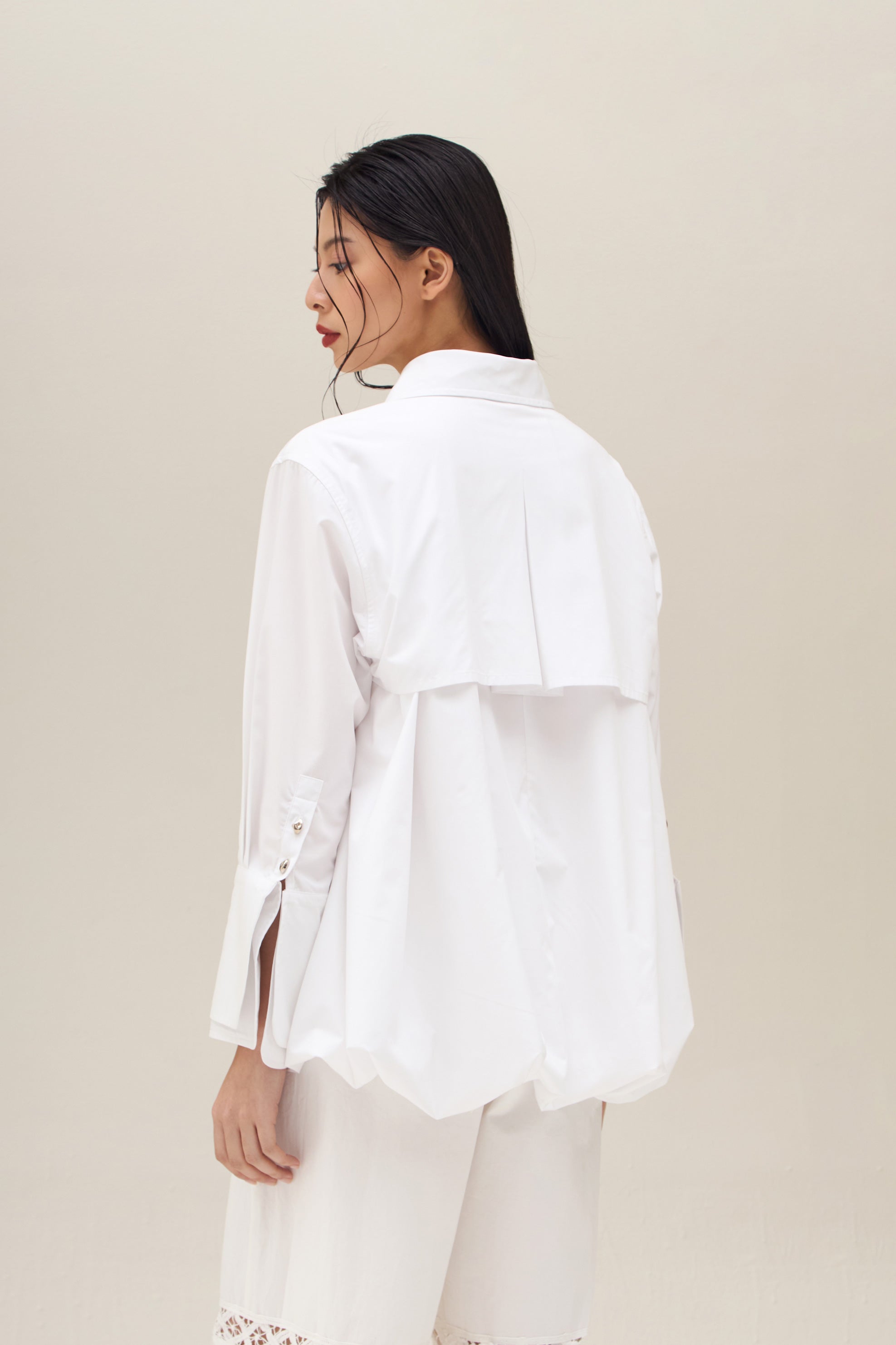 NYXIRA BALOON SHIRT WHITE