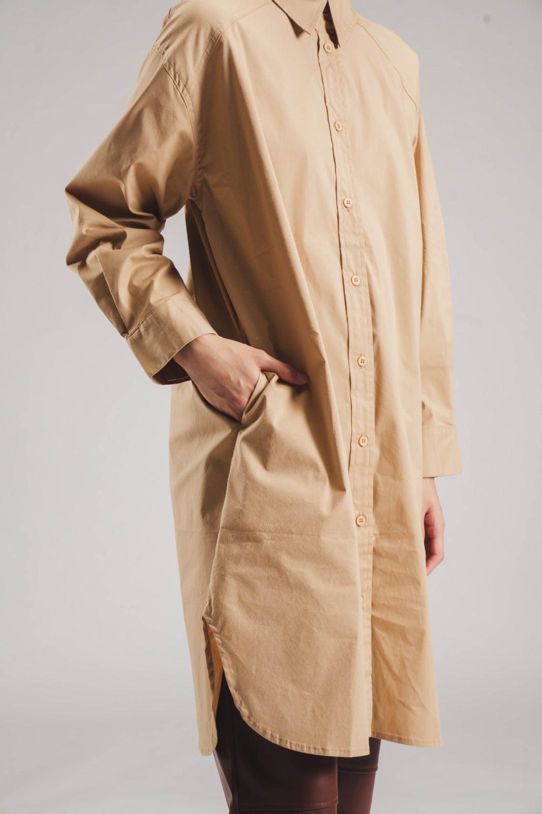 CASPIAN DRESS LIGHT BROWN
