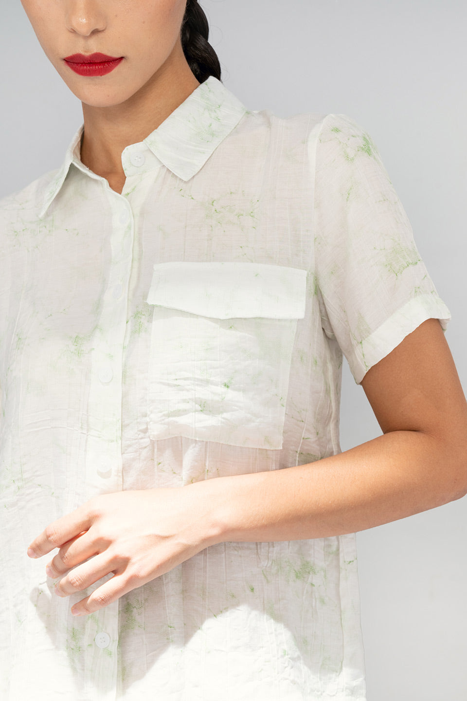 KAMRYN TOP WHITE- GREEN