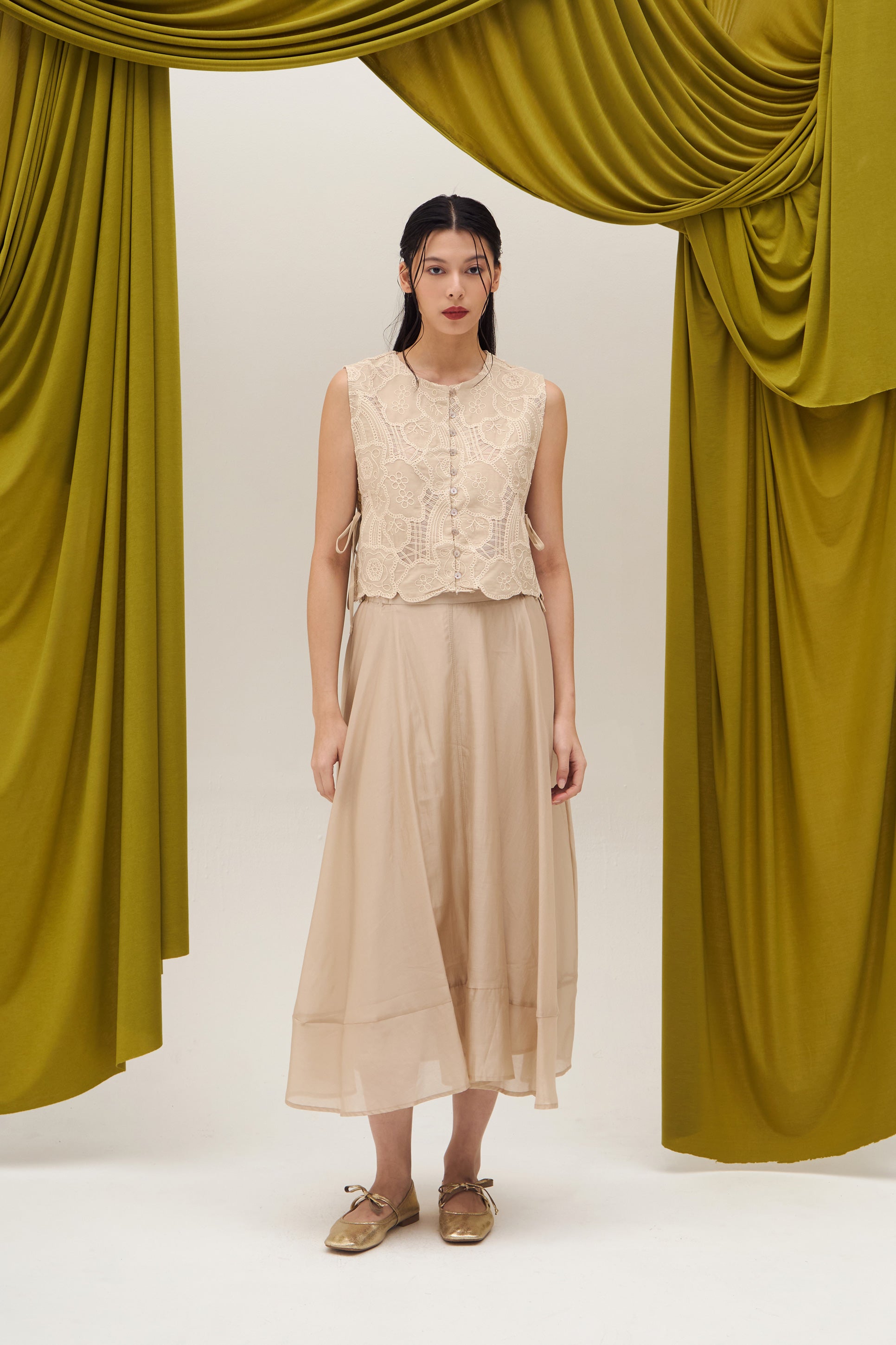 RHEANA SKIRT BEIGE