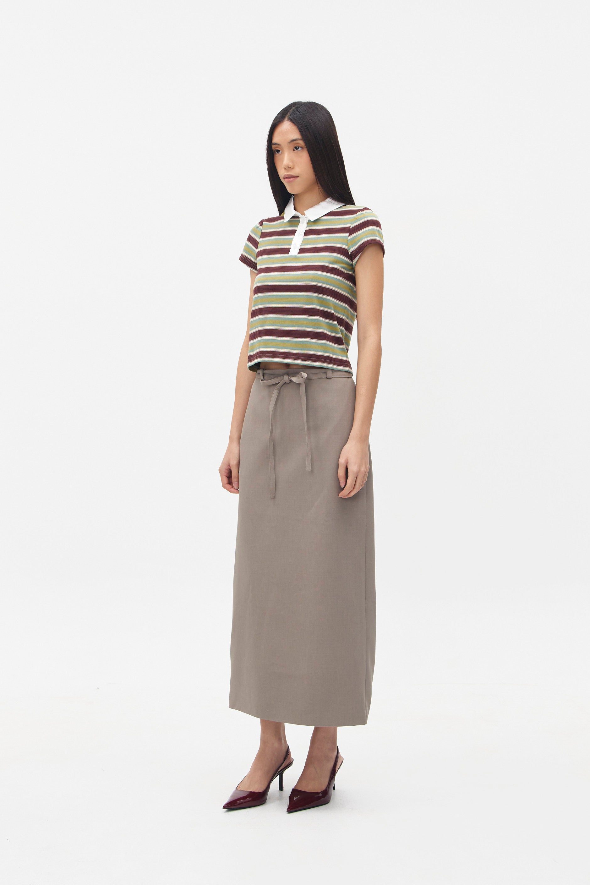 EIRENE TOP GREEN STRIPES