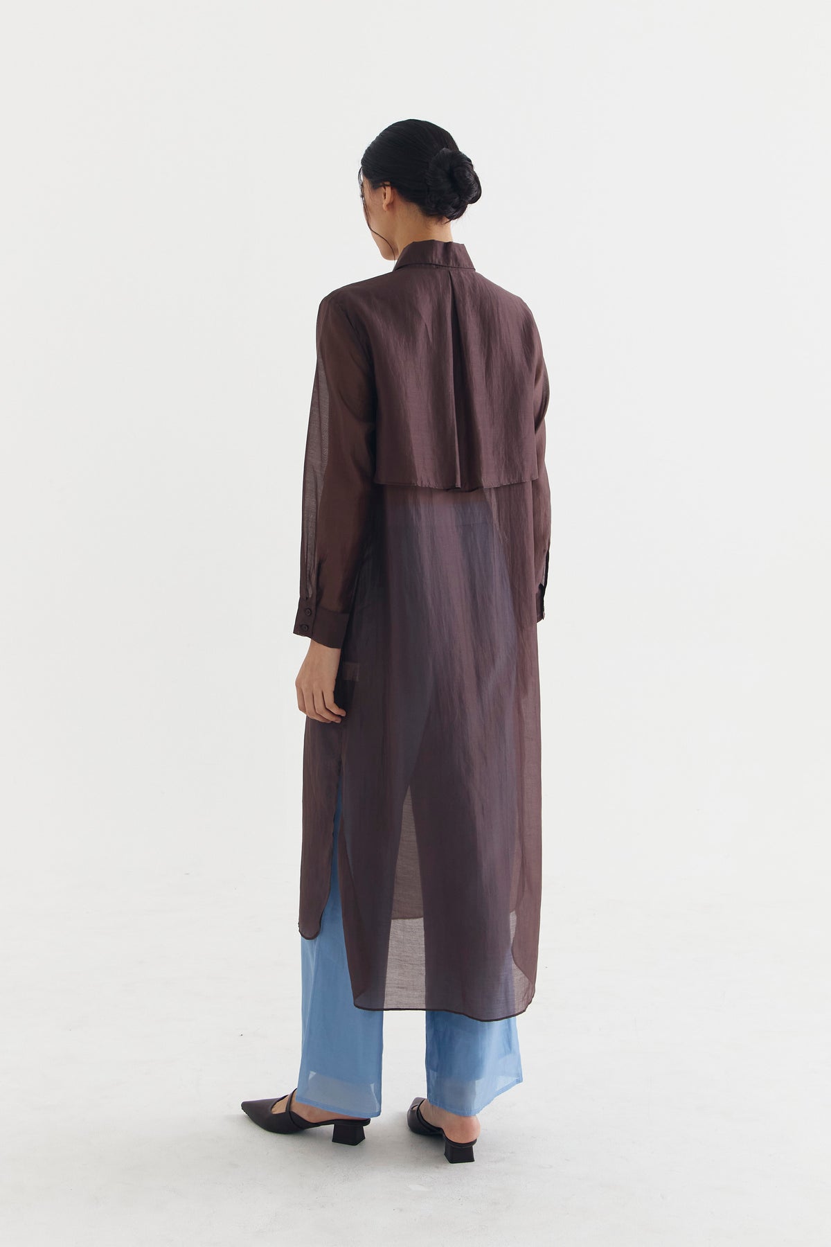 VEIL DRESS BROWN