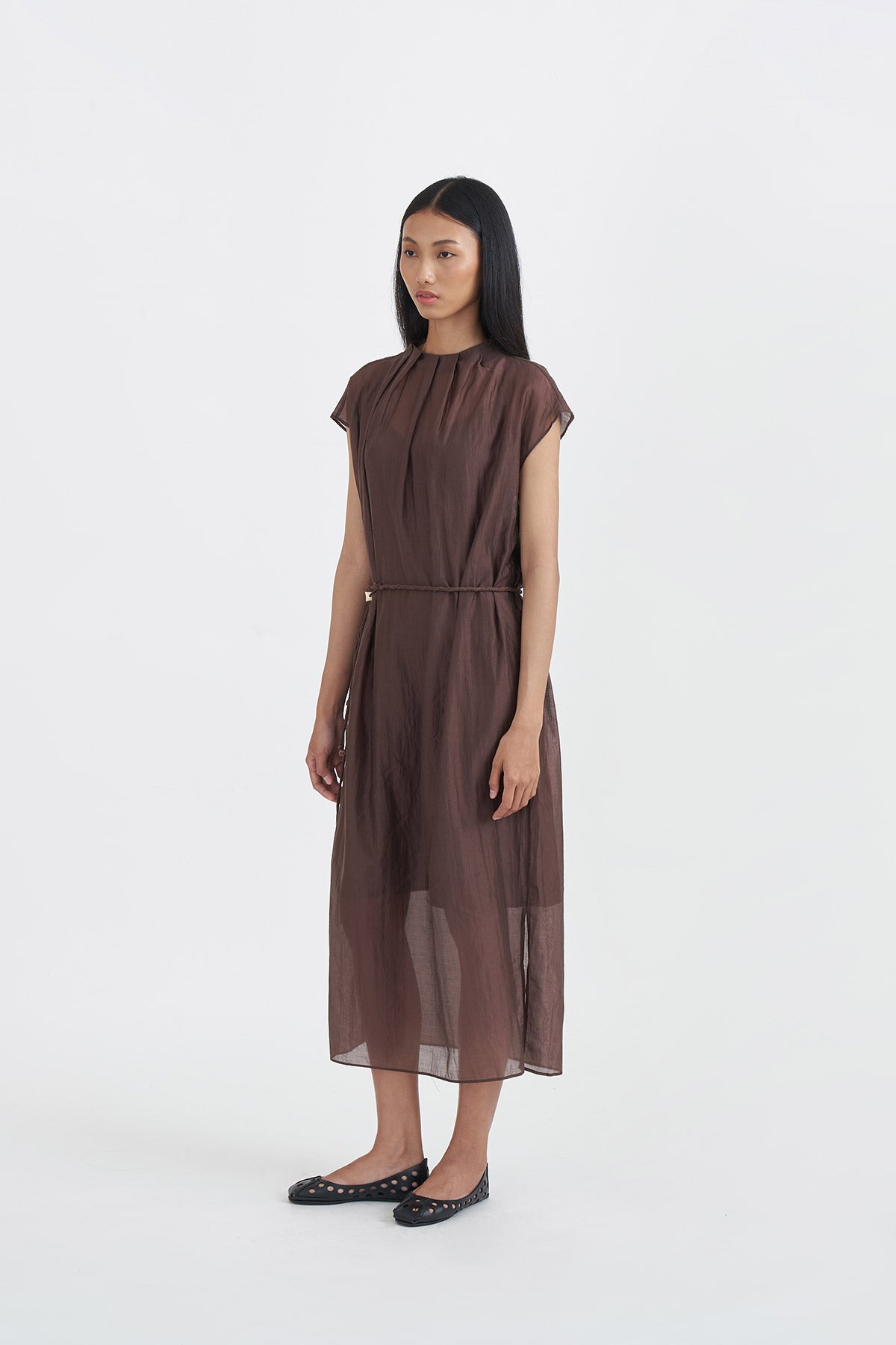 ECHOES DRESS BROWN