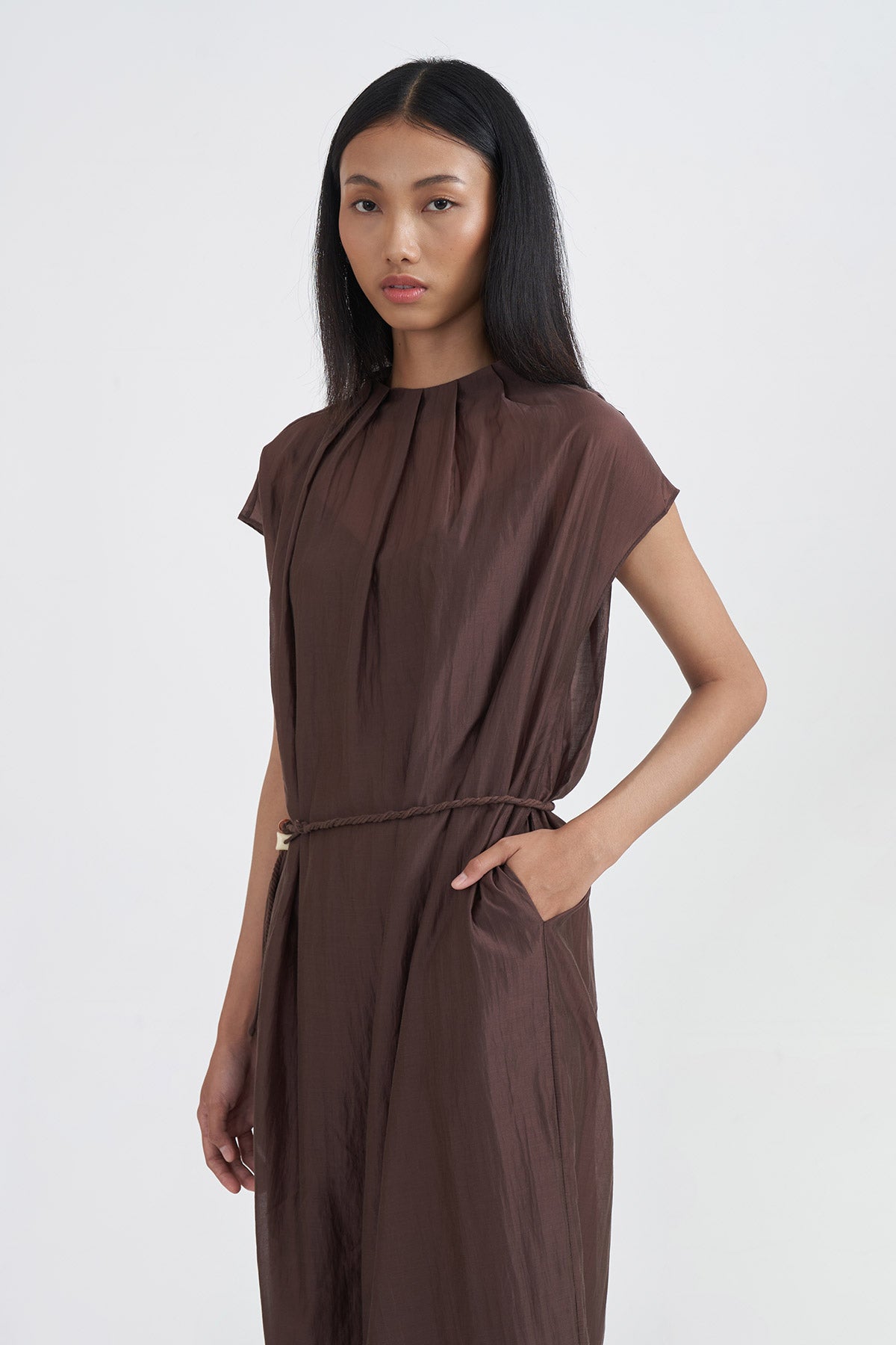 ECHOES DRESS BROWN