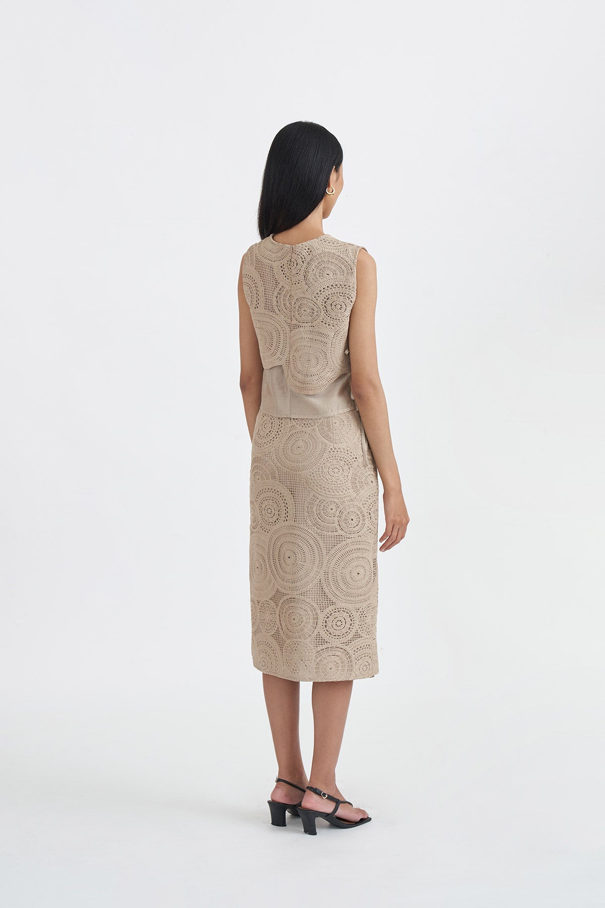 ROSETTE SKIRT BEIGE