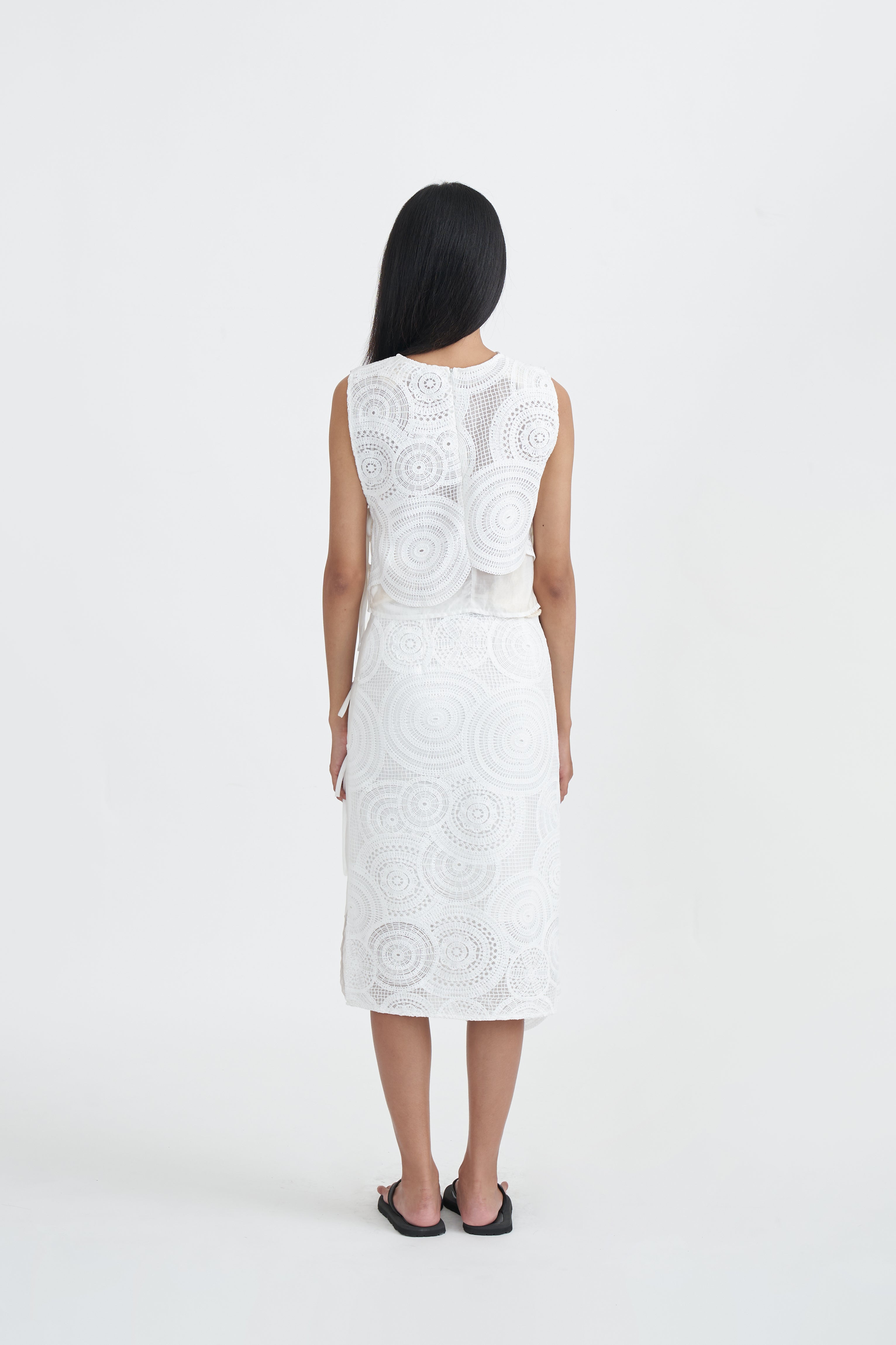 ROSETTE SKIRT WHITE