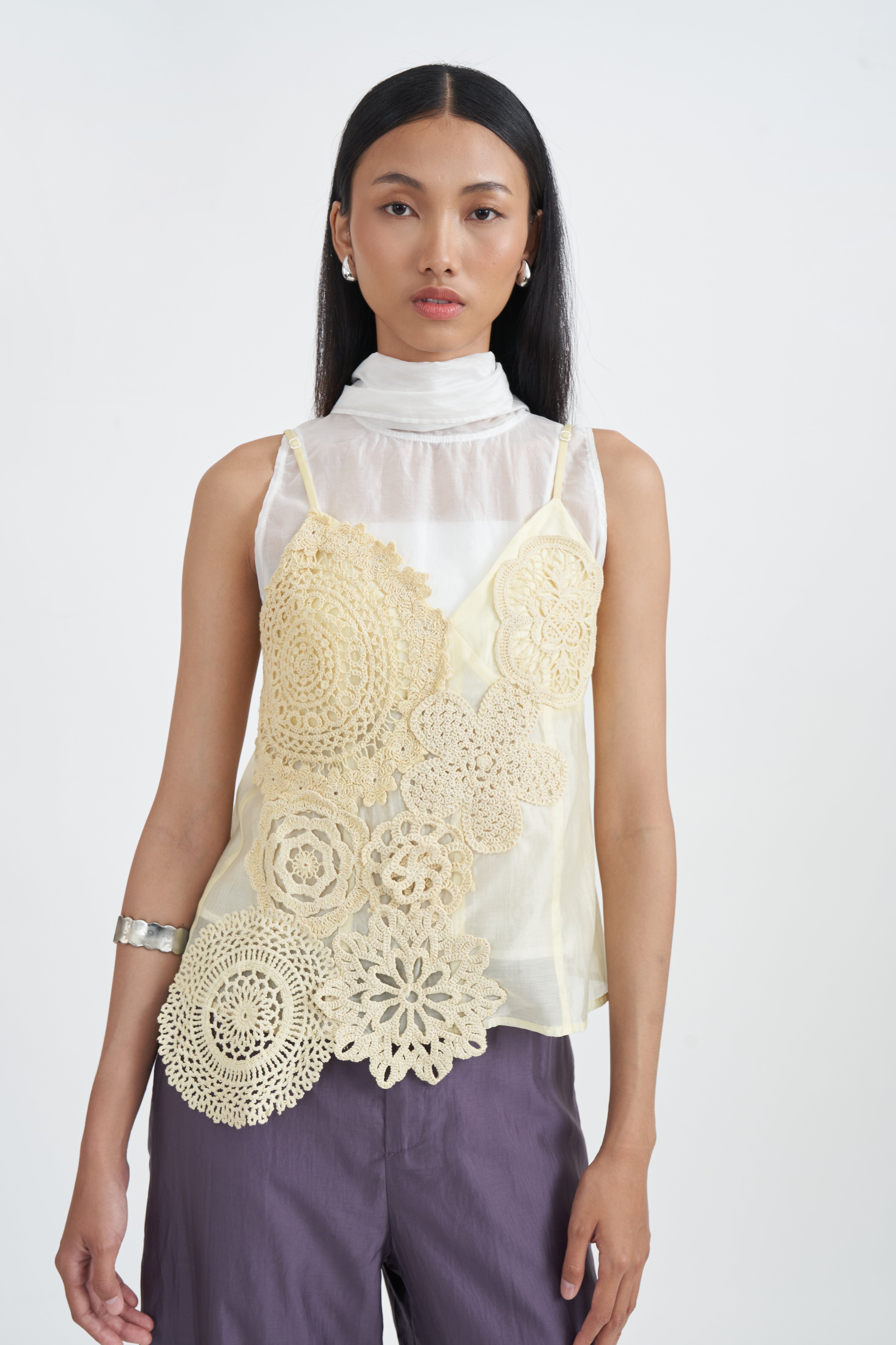 ROSETTE TOP YELLOW