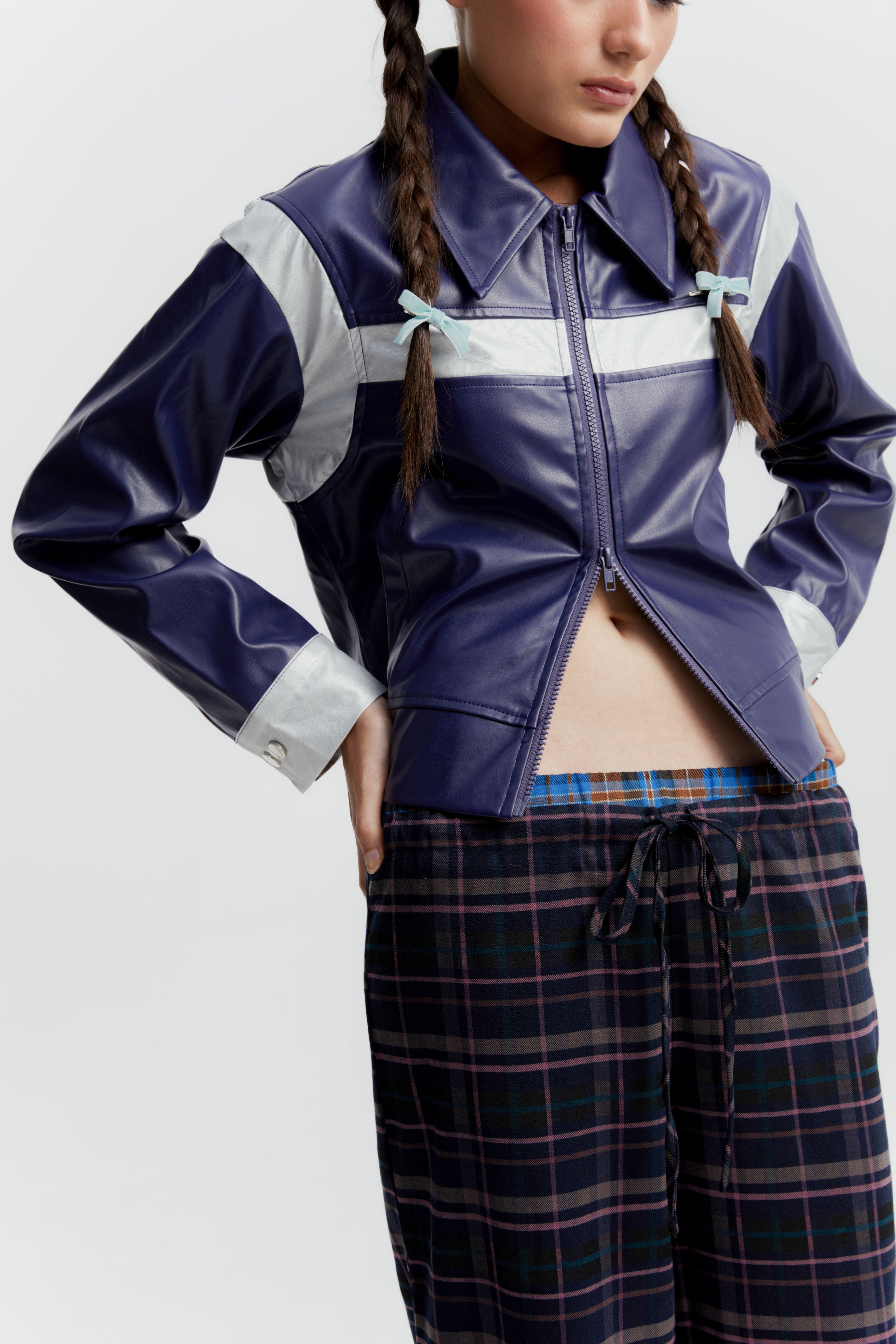 ROTHKO LEATHER JACKET NAVY